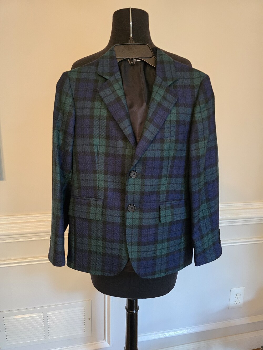 Brooks Brothers Boy's Classic Blackwatch Plaid Blazer - Green & Navy Size 10
